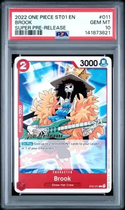 2022 ONE PIECE SUPER PRE RELEASE ST01-011 BROOK PSA 10 GEM MINT - Image 1