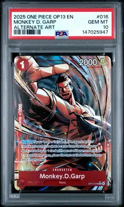 2025 ONE PIECE OP13-CARRYING ON HIS WILL ALTERNATE ART MONKEY D. GARP PSA 10 - Image 1