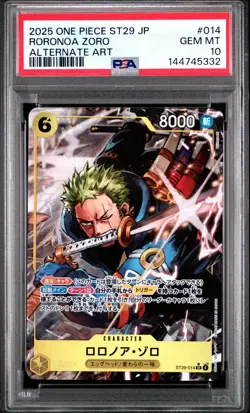 2025 ONE PIECE JPN STARTER DECK ST29-EGGHEAD ALTERNATE ART RORONOA ZORO PSA 10 - Image 1