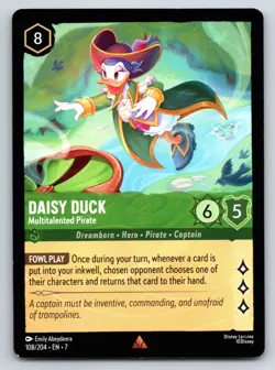 Disney Lorcana Daisy Duck - Multitalented Pirate Archazia's Island Rare #108/204 - Image 1