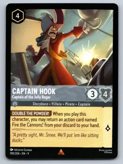 Disney Lorcana Captain Hook - Captain of the Jolly Roger The First Chapter Rare - Image 1