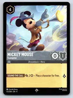 Disney Lorcana Mickey Mouse - Trumpeter Into the Inklands Legendary #182/204 NM - Image 1