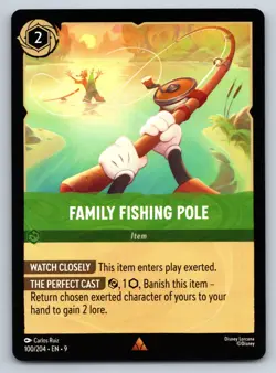 Disney Lorcana Family Fishing Pole Fabled Rare #100/204 NM - Image 1
