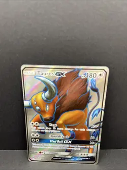Pokemon Tauros GX Holo Full Art Ultra Rare Card 144/149 Sun & Moon Base Set - Image 1