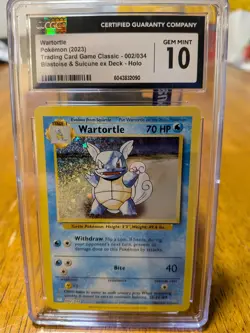 Wartortle 002/034 Trading Card Game Classic Holo CGC Gem Mint 10 English 2023 - Image 1