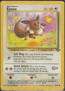 EEVEE - Jungle Set - 51/64 - Pokemon Card - DMG - Image 1