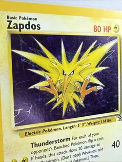 Zapdos 15/62 Fossil Unlimited Rare Holo Pokemon Card WOTC 1999 - Image 2