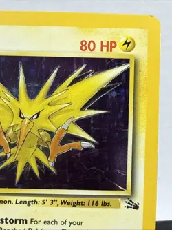 Zapdos 15/62 Fossil Unlimited Rare Holo Pokemon Card WOTC 1999 - Image 5