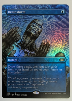 {1x} ~~ Brainstorm ~~ *FOIL* (Borderless) NM MTG EDH Double Masters *Startropic* - Image 1