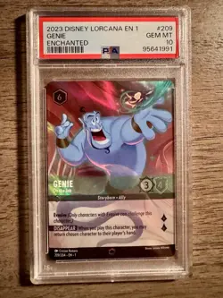 2023 Lorcana The First Chapter Genie DOUBLE SWORD ERROR Enchanted PSA GEM MT 10 - Image 1