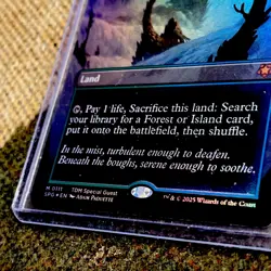 x1 Misty Rainforest SPG MTG 111 FOIL BORDERLESS MYTHIC M/NM 1x - Image 2