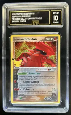 2021 Pokemon SWSH Celebrations Team Magma's Groudon Classic #9/95 GMA 10 - Image 1