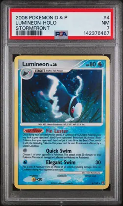 2008 POKEMON DIAMOND & PEARL STORMFRONT #4 LUMINEON-HOLO PSA 7 - Image 1