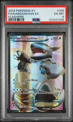2014 POKEMON XY FLASHFIRE #103 FULL ART/KANGASKHAN EX PSA 6 - Image 1