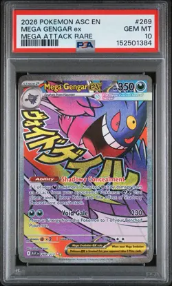 2026 Pokemon Ascended Heroes Mega Gengar ex Mega Attack Rare 269/217 PSA 10 - Image 1