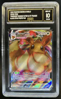2021 Pokemon SWSH Black Star Promos Eevee VM #SWSH087 GMA 10 - Image 1