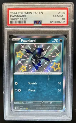 2024 Pokemon Paldean Fates Pawniard #185/091 PSA 10 GEM MINT - Image 1