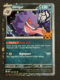 Pokemon Gengar Cosmos Holo 057/091 Trick or Trade 2024 Stage 2 130 HP Nightmare - Image 1