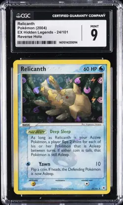 2004 POKEMON EX HIDDEN LEGENDS REVERSE HOLO #24/101 RELICANTH CGC 9 - Image 1