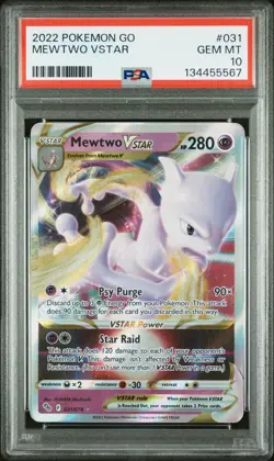2022 POKEMON GO #031 MEWTWO VSTAR PSA 10 - Image 1