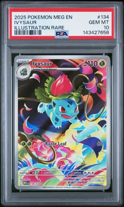 2025 POKEMON MEG EN-MEGA EVOLUTION ILLUSTRATION RARE #134 IVYSAUR PSA 10 - Image 1