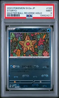 2023 POKEMON JPN SV2A-POKEMON 151 MASTER BALL REVERSE HOLO #120 STARYU PSA 9 - Image 1