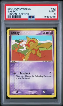 2004 POKEMON EX HIDDEN LEGENDS #52 BALTOY PSA 9 - Image 1