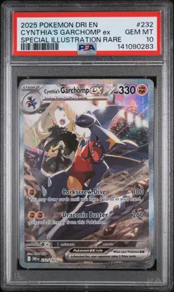 2025 POKEMON DRI SPECIAL ILLUSTRATION RARE #232 CYNTHIA'S GARCHOMP EX PSA 10 - Image 1