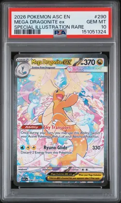 2026 POKEMON ASCENDED HEROES SPECIAL ILLUSTRATION RARE MEGA DRAGONITE EX PSA 10 - Image 1