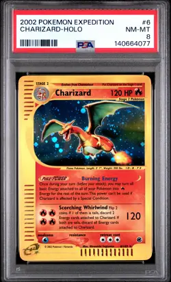 2002 POKEMON EXPEDITION #6 CHARIZARD-HOLO PSA 8 - Image 1