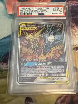 PSA 10 Moltres & Zapdos & Articuno GX Tag Team SM210 Pokemon Card - Image 2
