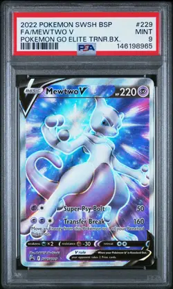 2022 POKEMON SWSH POKEMON GO ELITE TRAINER BOX FULL ART/MEWTWO V PSA 9 - Image 1
