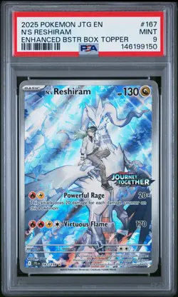 2025 POKEMON JTG EN-JOURNEY TOGETHER ENHANCED BOOSTER BOX N'S RESHIRAM PSA 9 - Image 1