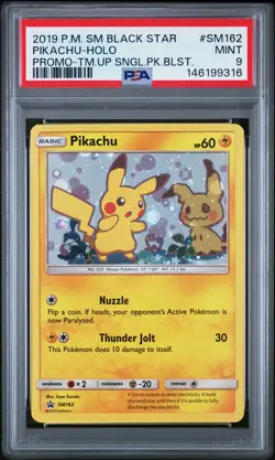 2019 POKEMON SM BLACK STAR PROMO TEAM UP SINGLE PACK BLISTERS PIKACHU-HOLO PSA 9 - Image 1