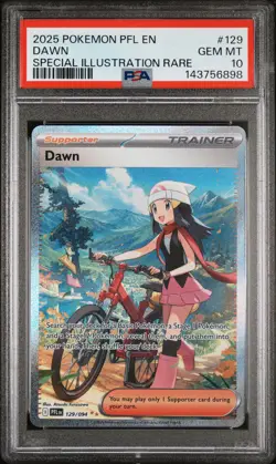 2025 POKEMON PFL EN-PHANTASMAL FLAMES SPECIAL ILLUSTRATION RARE #129 DAWN PSA 10 - Image 1