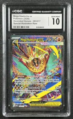 MEGA HAWLUCHA EX CGC 10 2026 POKEMON ASCENDED HEROES #283/217 SIR GEM 002 - Image 1