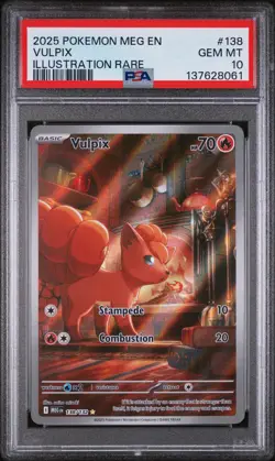 2025 POKEMON MEG EN-MEGA EVOLUTION ILLUSTRATION RARE #138 VULPIX PSA 10 - Image 1