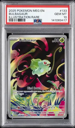 2025 POKEMON MEG EN-MEGA EVOLUTION ILLUSTRATION RARE #133 BULBASAUR PSA 10 - Image 1