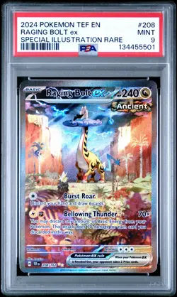 2024 POKEMON TEF EN-TEMPORAL FORCES #208 RAGING BOLT EX PSA 9 - Image 1