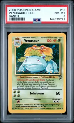 2000 POKEMON BASE SET 2 #18 VENUSAUR-HOLO PSA 8 - Image 1