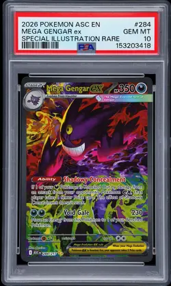2026 POKEMON ASC EN-SPECIAL ILLUSTRATION RARE #284 MEGA GENGAR EX PSA 10 - Image 1