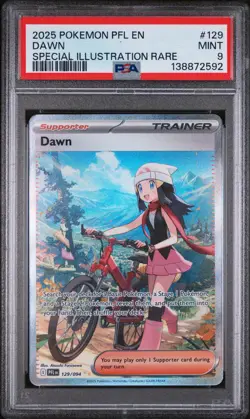 2025 POKEMON PFL EN-PHANTASMAL FLAMES SPECIAL ILLUSTRATION RARE #129 DAWN PSA 9 - Image 1