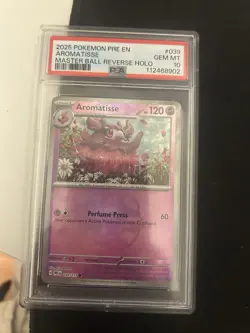 Pokemon TCG Aromatisse Master Ball Pattern 039/131 Holo PSA 10 2025 - Image 1