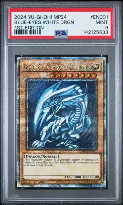 2024 YU-GI-OH! MP24-25TH ANV TIN: DUELING MIRRORS BLUE-EYES WHITE DRAGON PSA 9 - Image 1