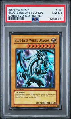 2004 YU-GI-OH! KAIBA EVOLUTION STARTER DECK 1ST ED BLUE-EYES WHITE DRAGON PSA 8 - Image 1