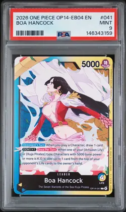 2026 ONE PIECE OP14-EB04-THE AZURE SEA'S SEVEN #041 BOA HANCOCK PSA 9 - Image 1