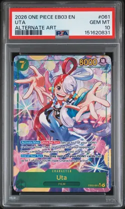 2026 ONE PIECE EB03-EXTRA BOOSTER -ONE PIECE HEROINES ED- #061 UTA PSA 10 - Image 1