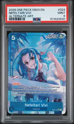 2026 ONE PIECE EB03-EXTRA BOOSTER -ONE PIECE HEROINES ED- NEFELTARI VIVI PSA 9 - Image 1