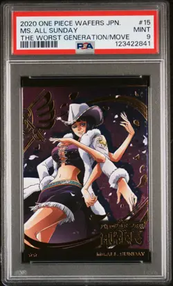 2020 ONE PIECE WAFERS JPN THE WORST GENERATION ON THE MOVE MS. ALL SUNDAY PSA 9 - Image 1