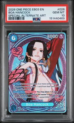 2026 ONE PIECE EB03-EXTRA BOOSTER -ONE PIECE HEROINES ED- BOA HANCOCK PSA 10 - Image 1